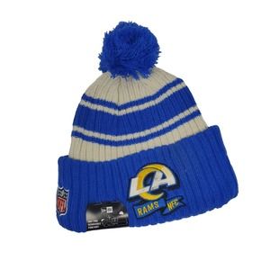 NEW NFL NEW ERA Super Bowl Parade Pom BEANIE - Los Angeles Rams